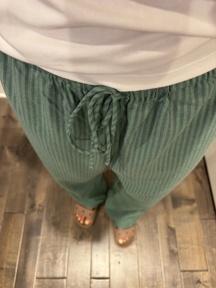 Dena Striped Pant | Green