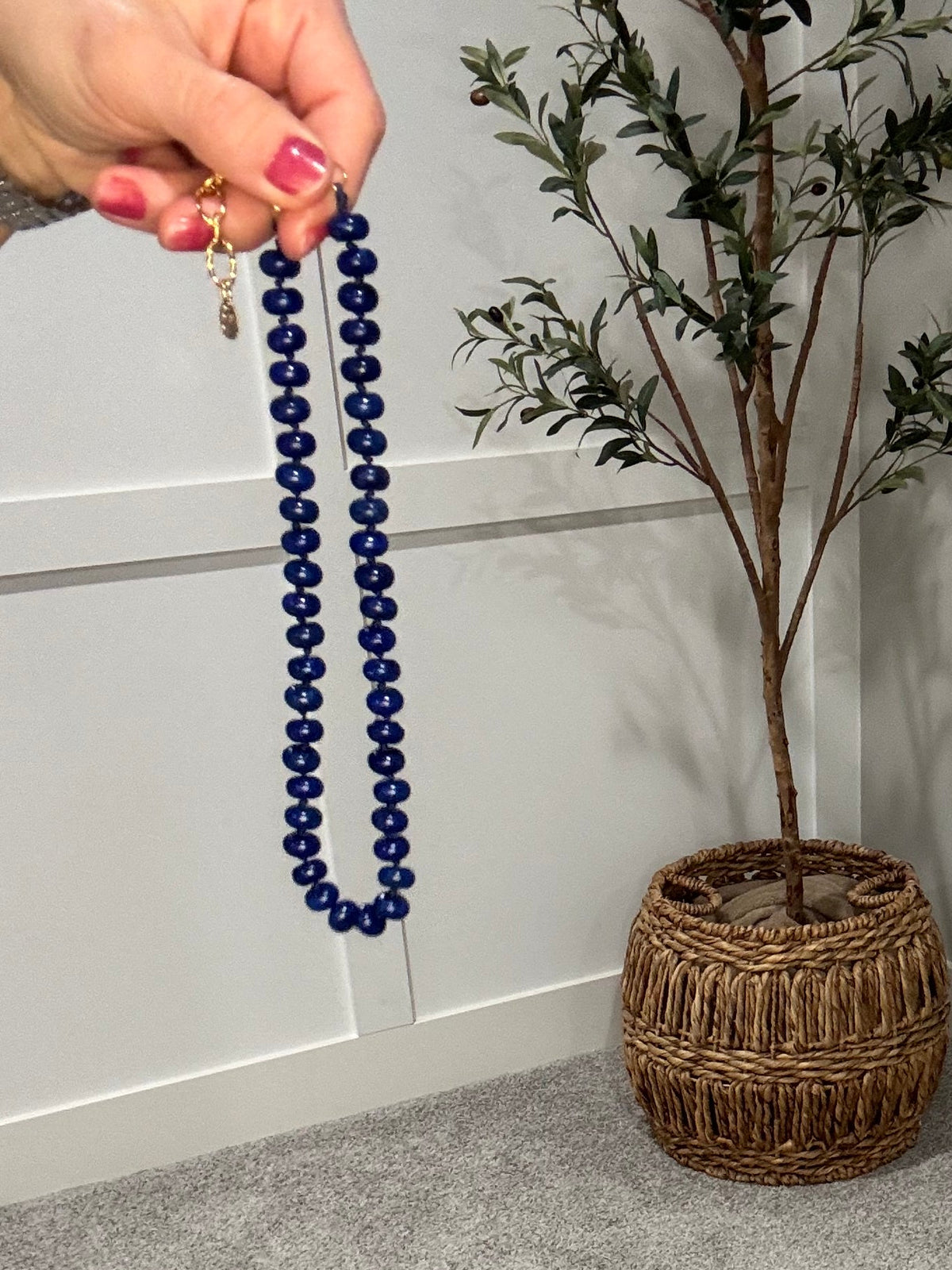 Refined Stone Bead Necklace | Lapis Blue