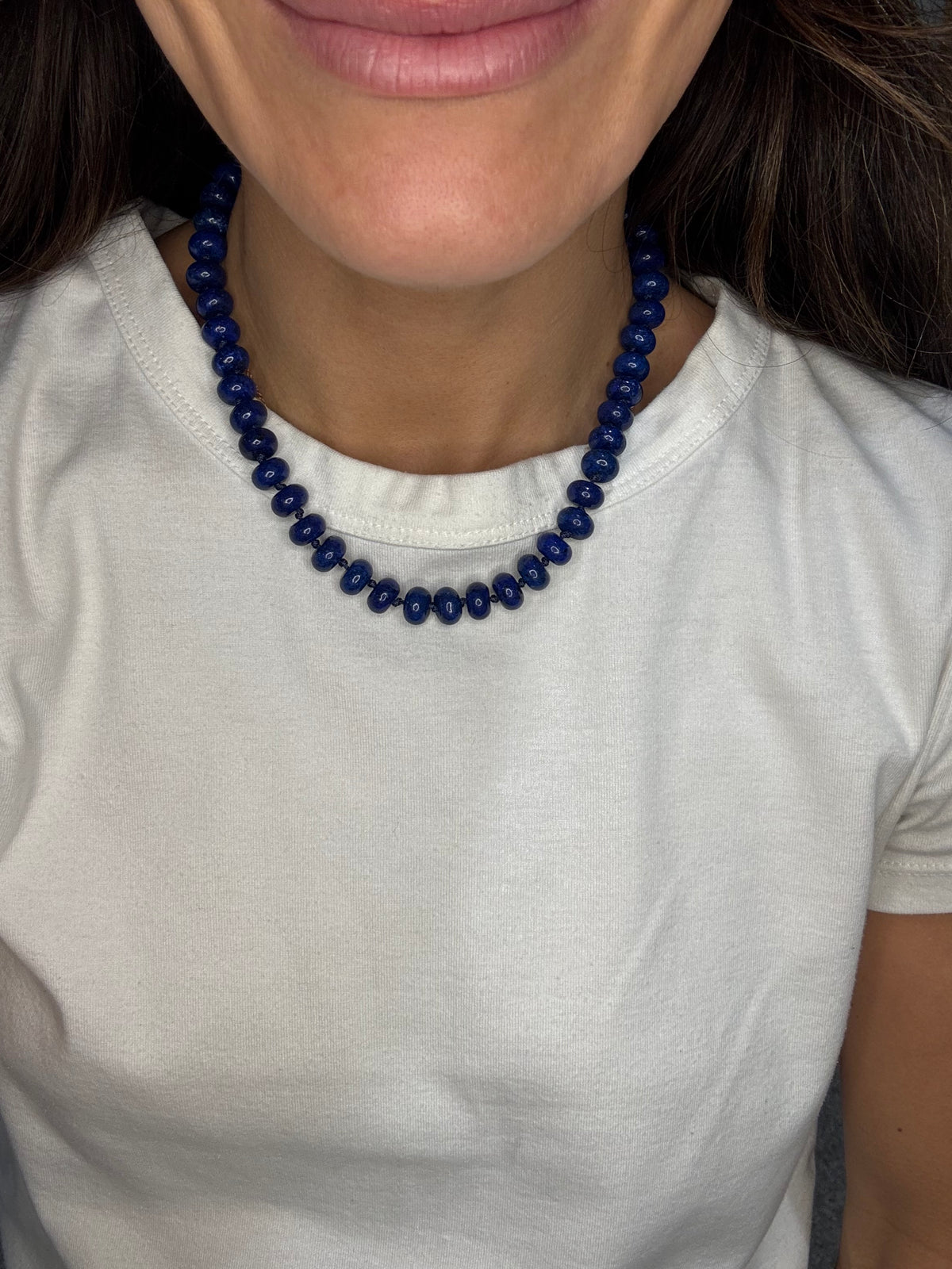 Refined Stone Bead Necklace | Lapis Blue