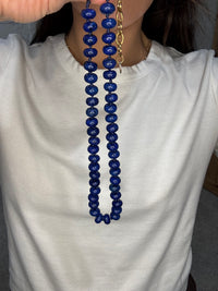 Refined Stone Bead Necklace | Lapis Blue