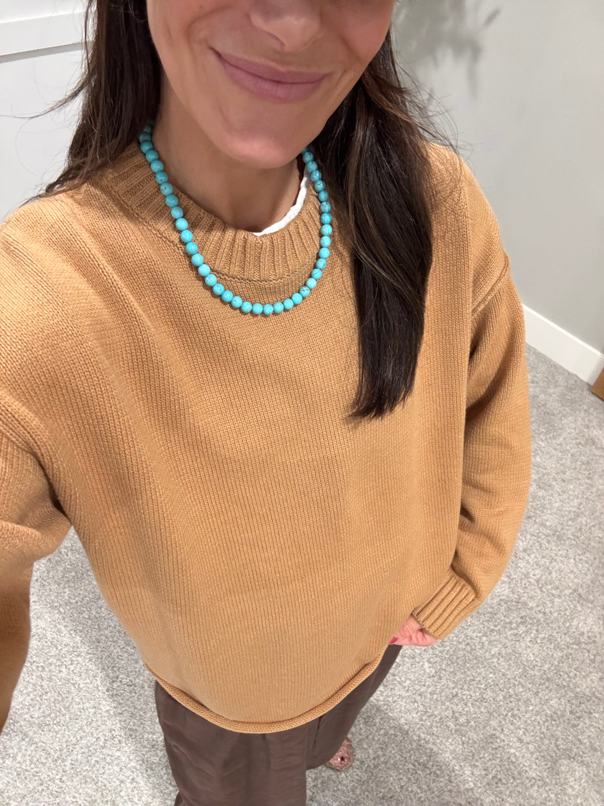 Camel Crewneck Sweater