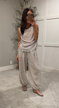 Coco Cotton Pants | Striped Natural