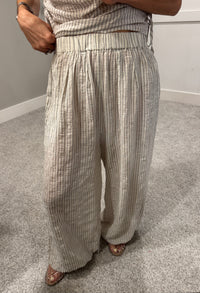Coco Cotton Pants | Striped Natural