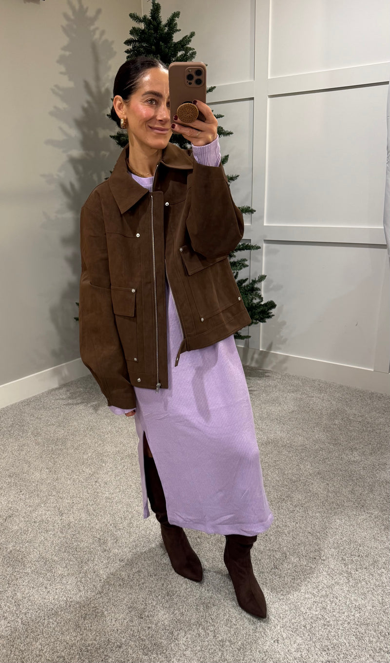 Ribbed Slinky Sweater Dress | Taro