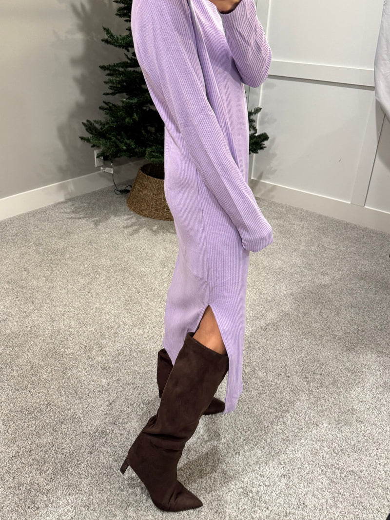 Ribbed Slinky Sweater Dress | Taro