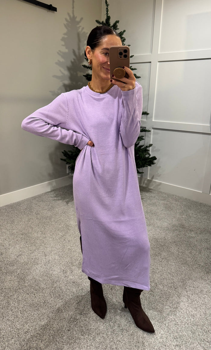 Ribbed Slinky Sweater Dress | Taro