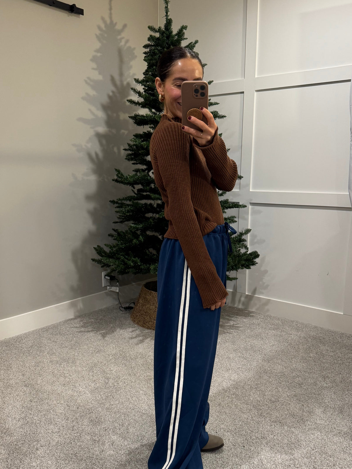 Ribbed Knit Top | Chestnut