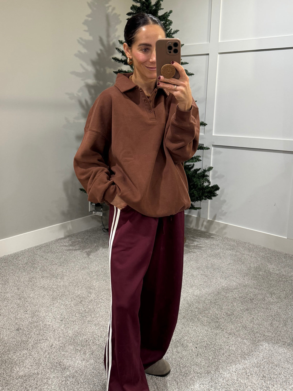 Oversized Collared Sweatshirt | Chestnut