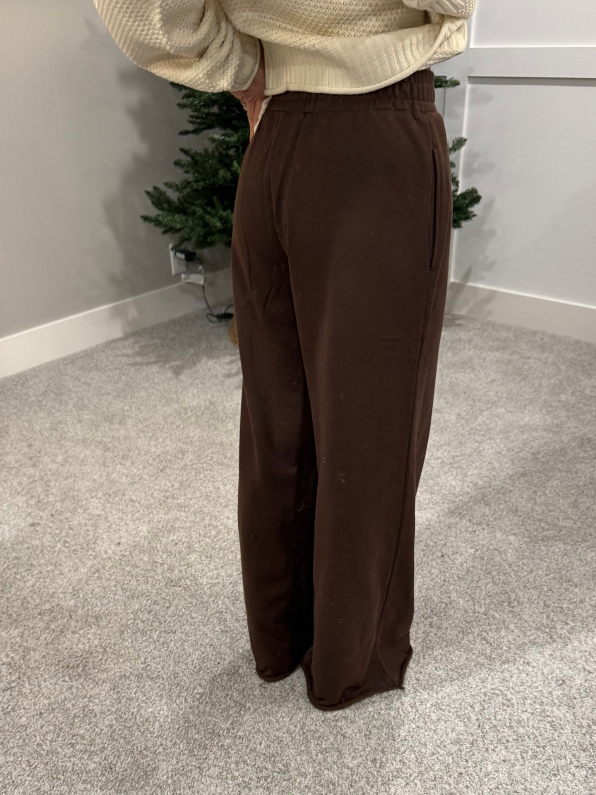 Wide Leg Sweatpants | Chocolate Brown
