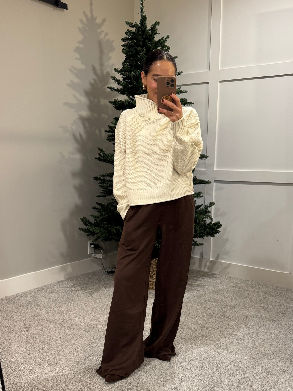Wide Leg Sweatpants | Chocolate Brown