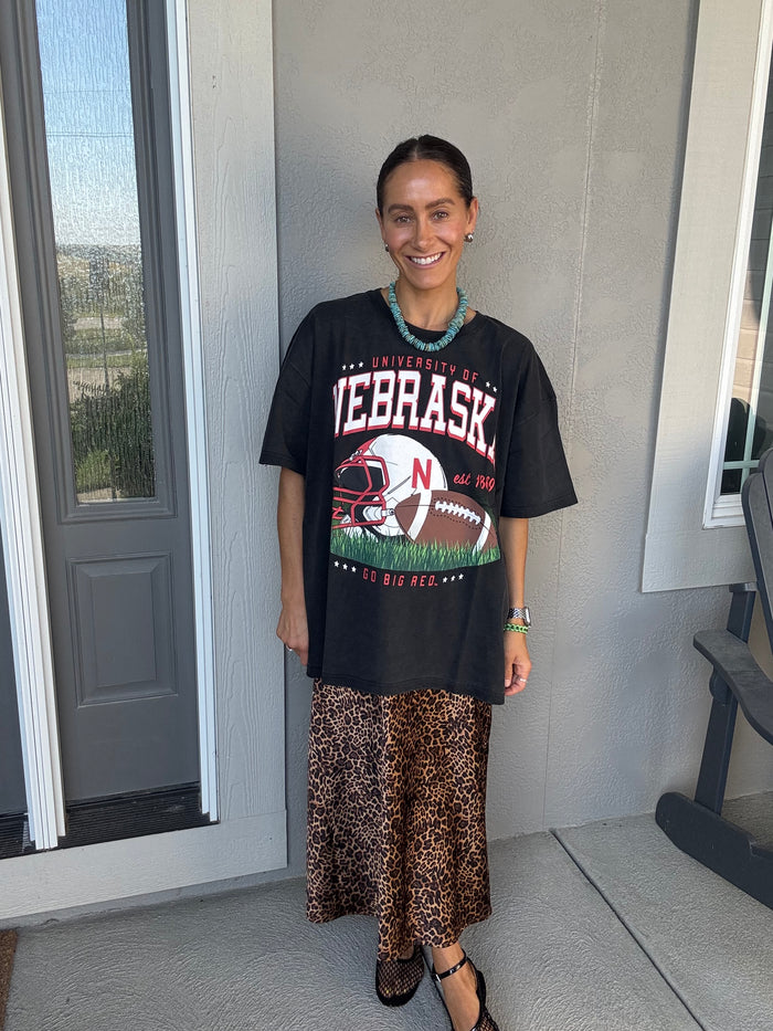 Perfectly Oversized Vintage Husker T-shirt in Blackwash
