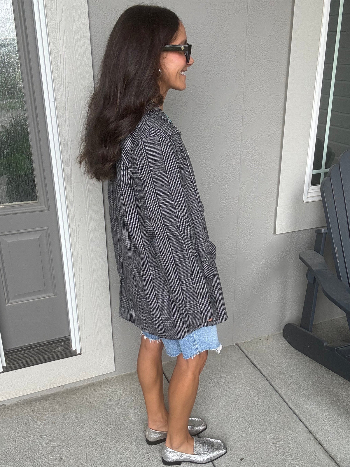 Plaid Check Blazer Jacket