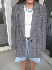 Plaid Check Blazer Jacket