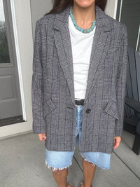 Plaid Check Blazer Jacket