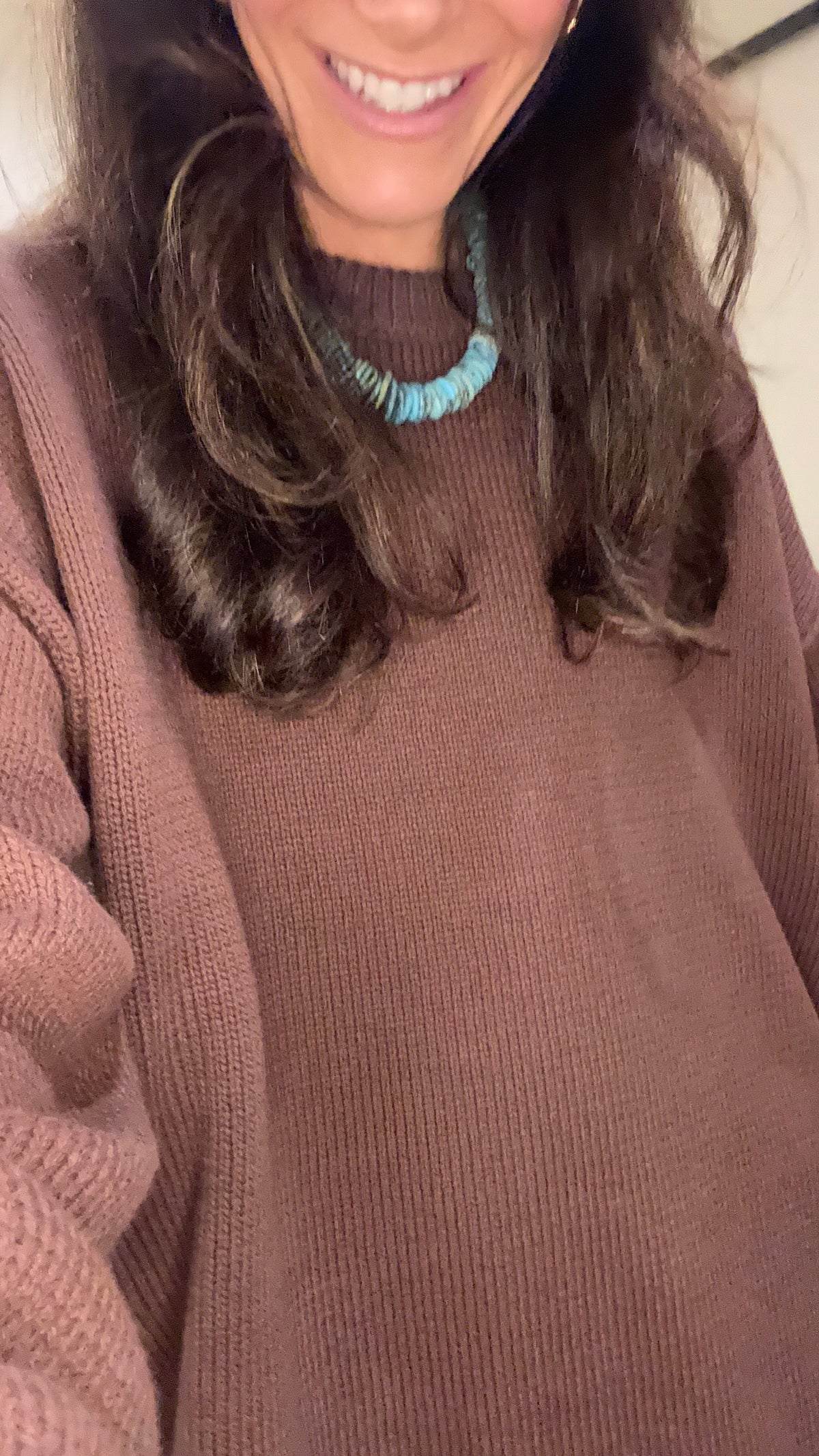 Boyfriend Crew Neck Sweater | Chocolate Brown