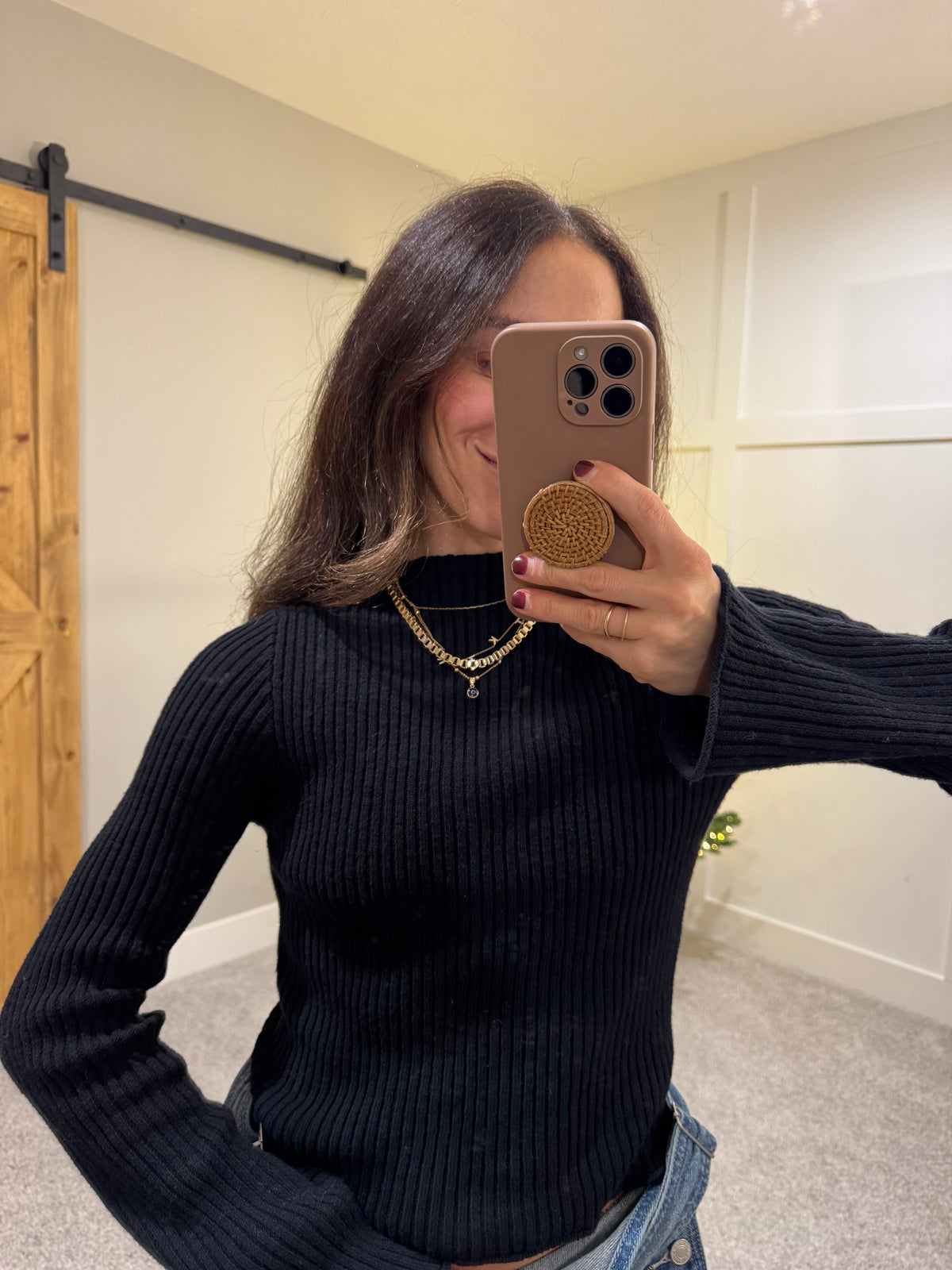 Ribbed Knit Top | Black