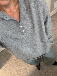 Zola Henley Sweater | Heather Gray