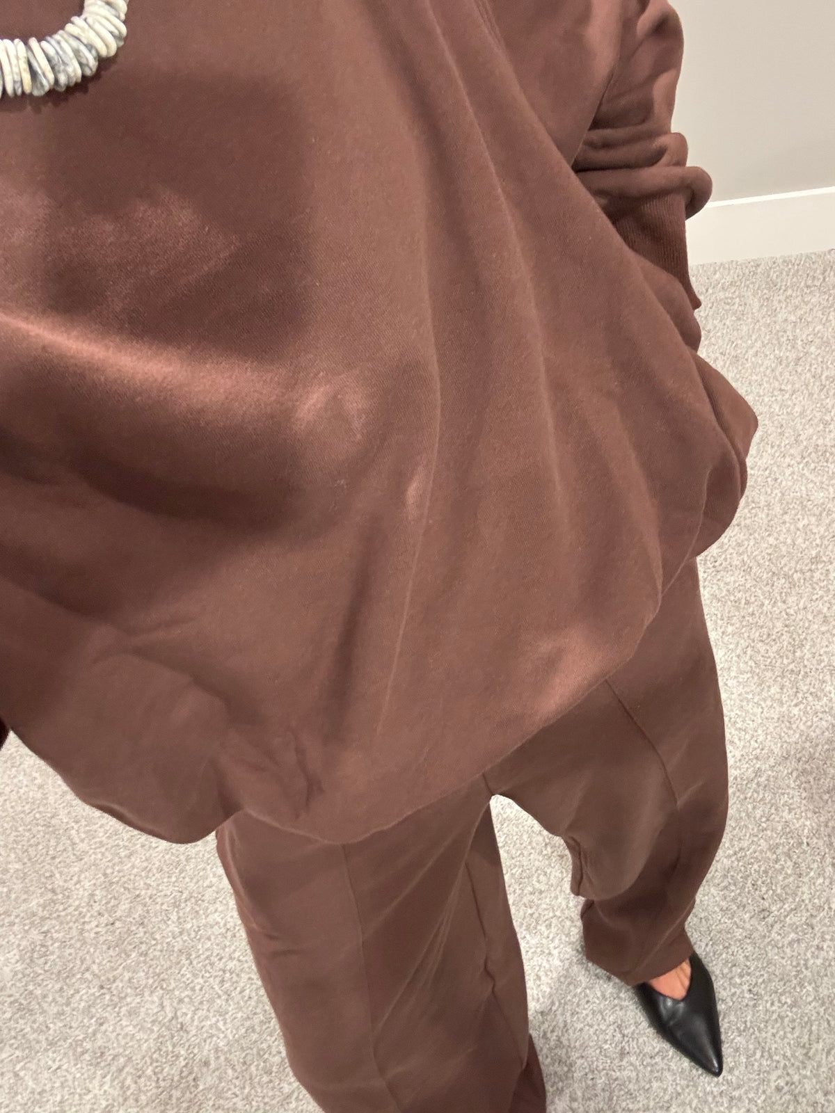 Bubble Hem Sweatshirt | Chocolate Brown