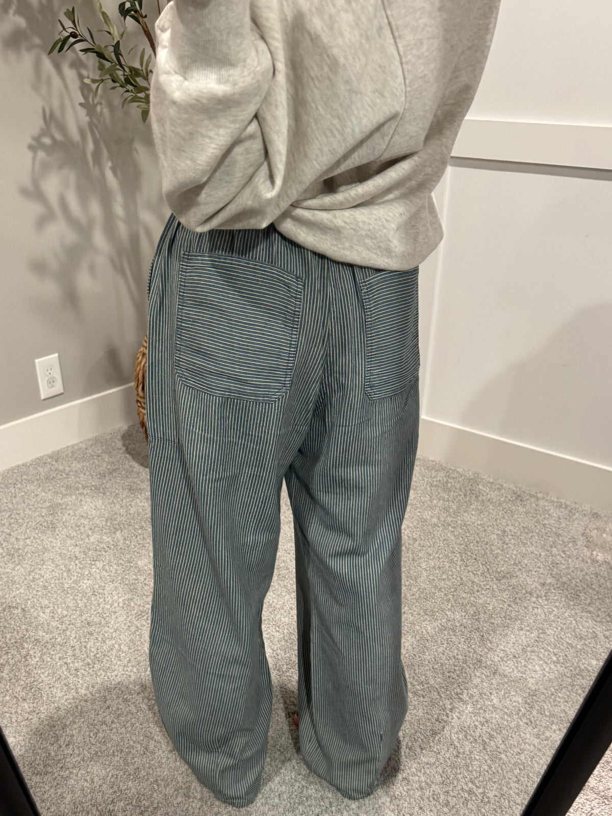Striped Wide-Leg Pants