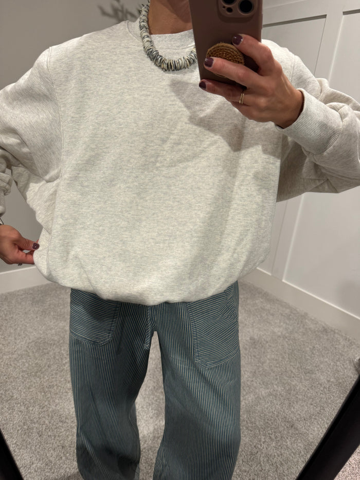 Bubble Hem Sweatshirt | Heather Oat