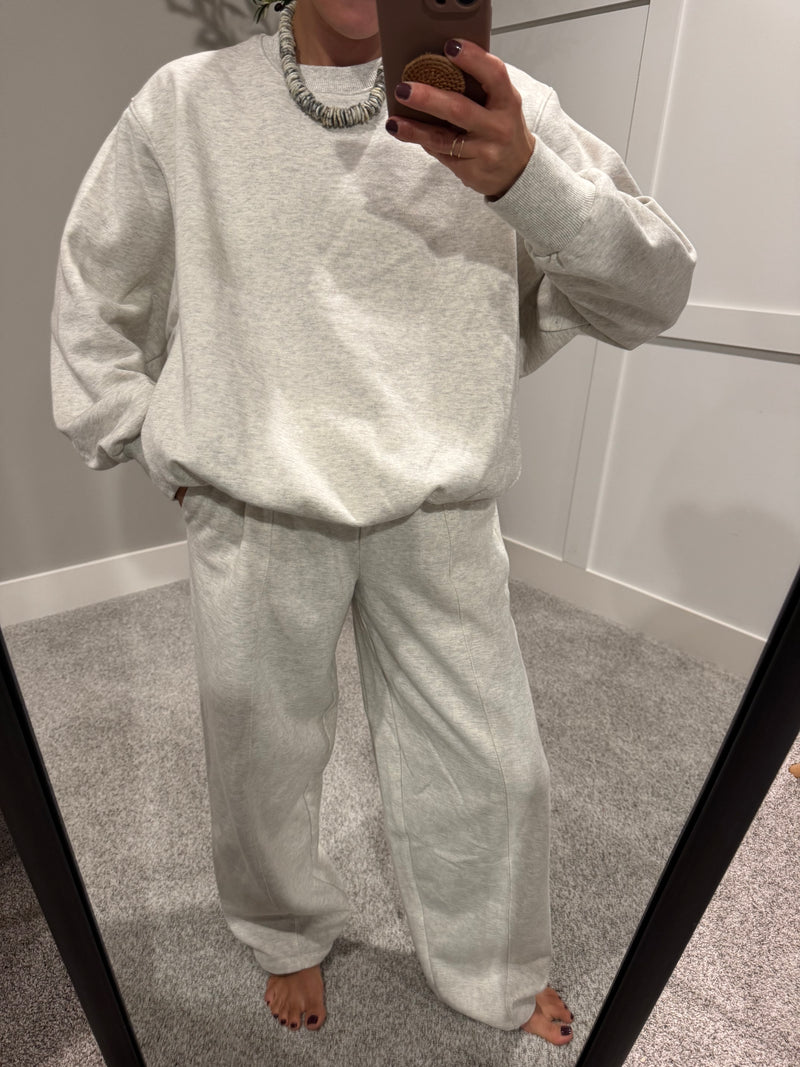 Bubble Hem Sweatshirt | Heather Oat