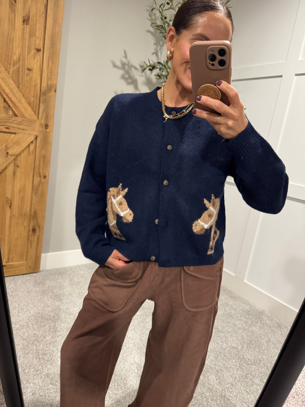 Horsey Cardigan | Navy