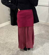 Wine Mixed Media Skirt