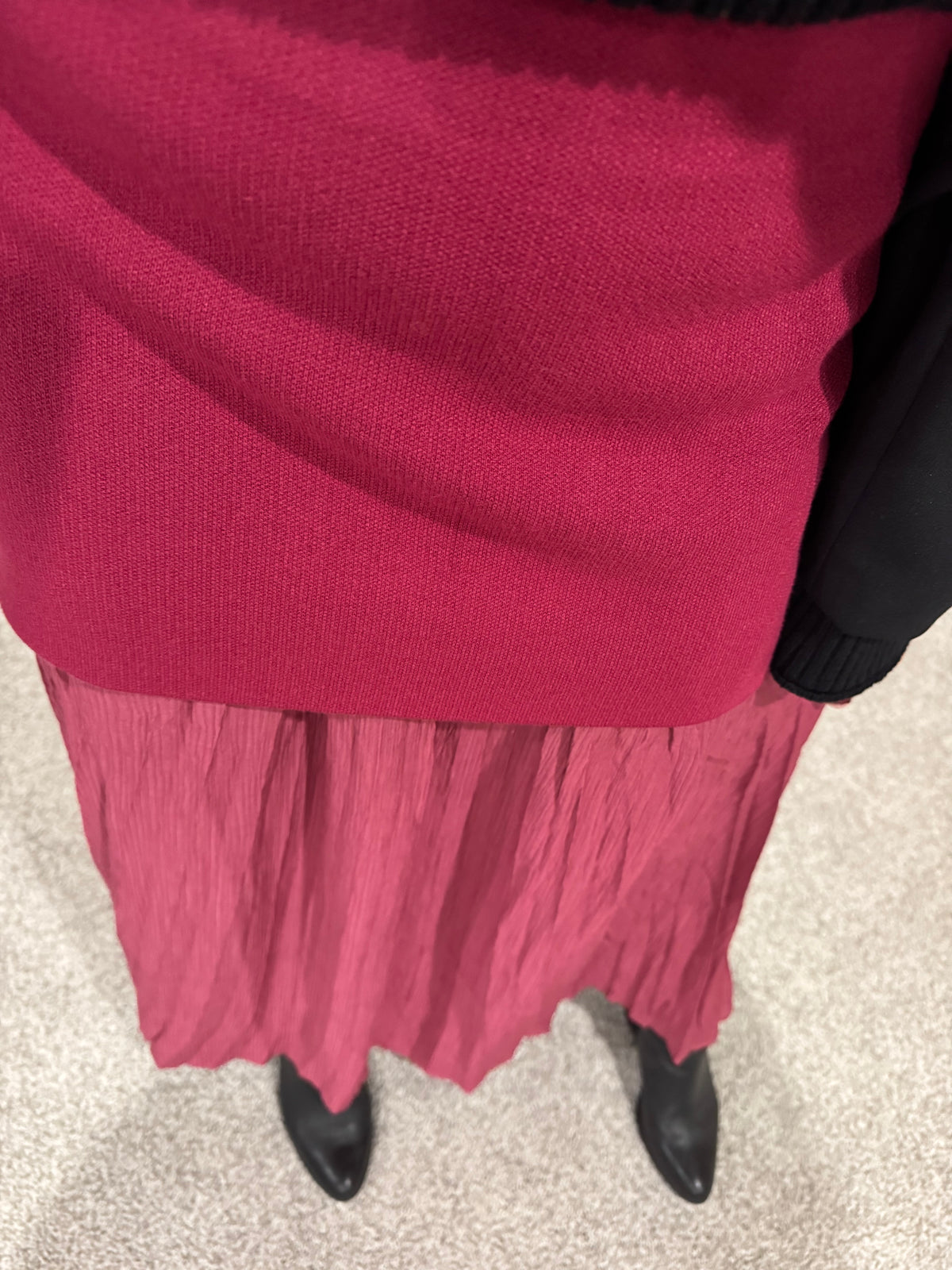 Wine Mixed Media Skirt