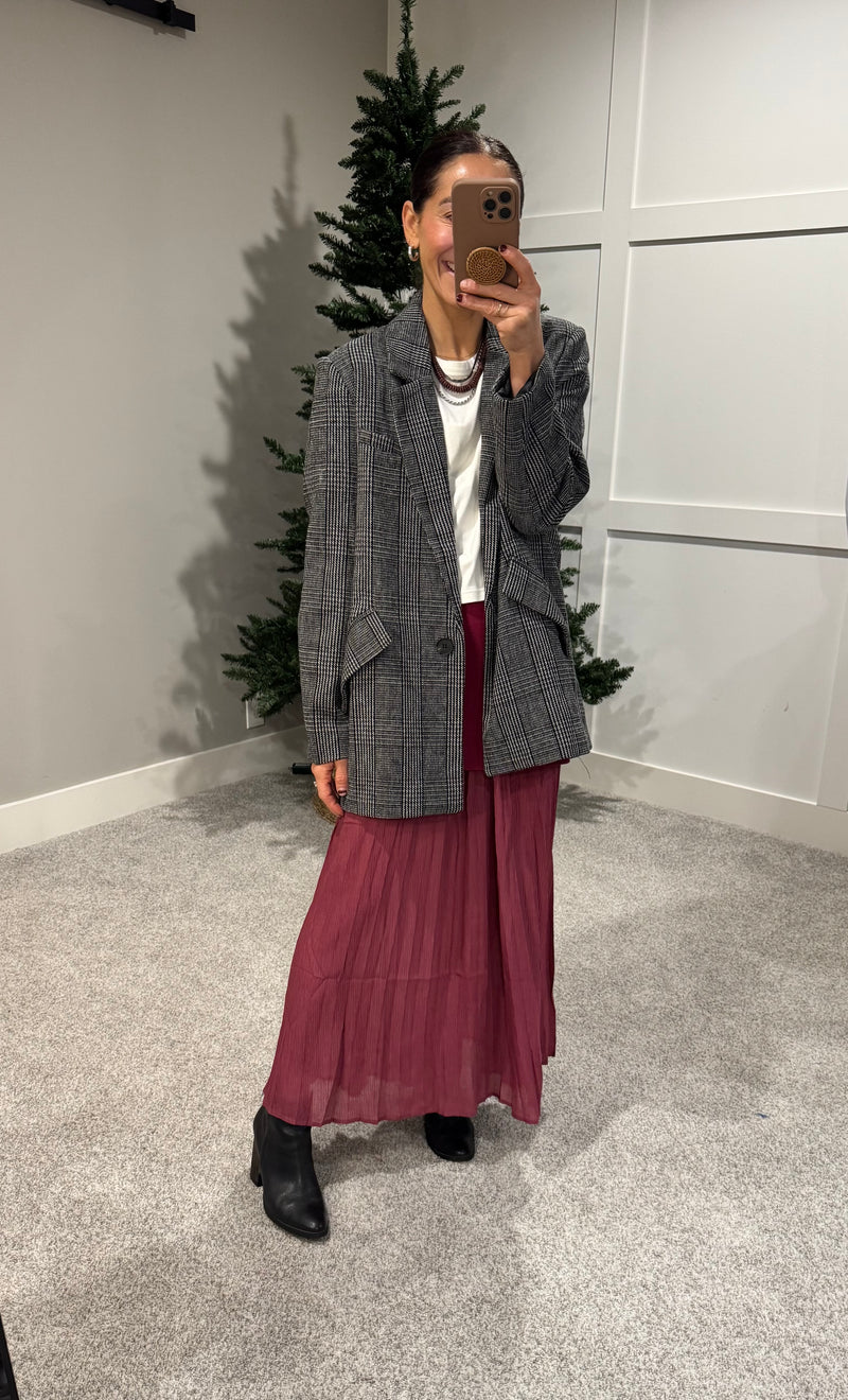 Wine Mixed Media Skirt