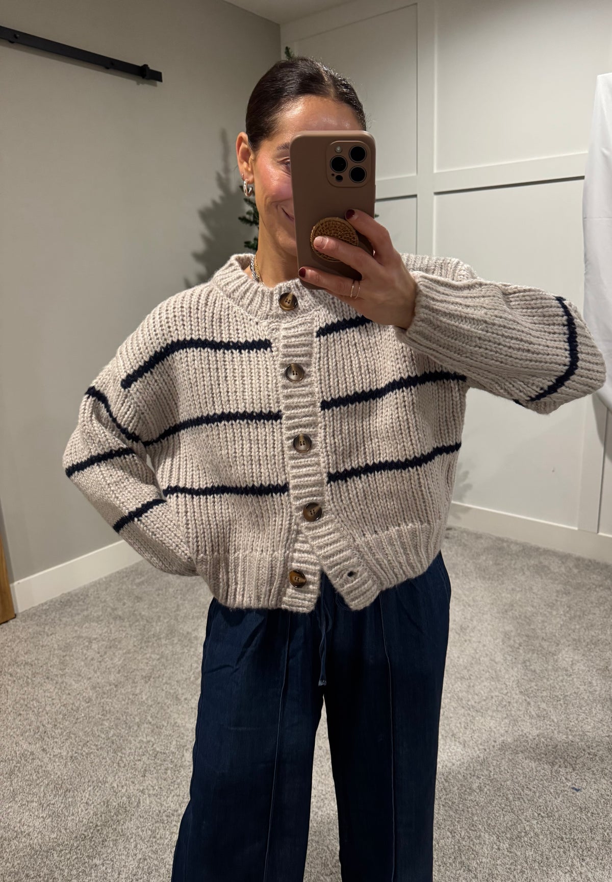 Cable Knit Button Cardigan