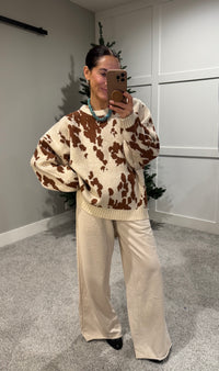 Cow Print Sweater