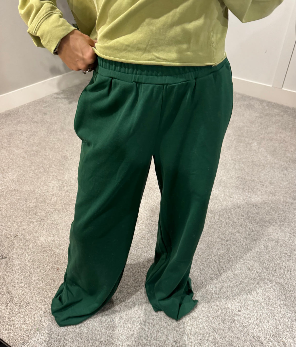 Wide Leg Sweatpants | Pine Green