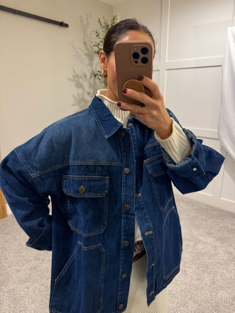 Oversized Denim Ombre-Wash Jacket