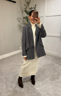 Textured Sweater & Skirt Set | Cream