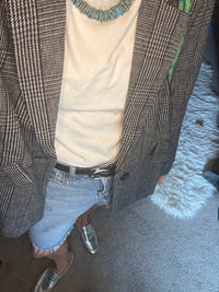 Plaid Check Blazer Jacket