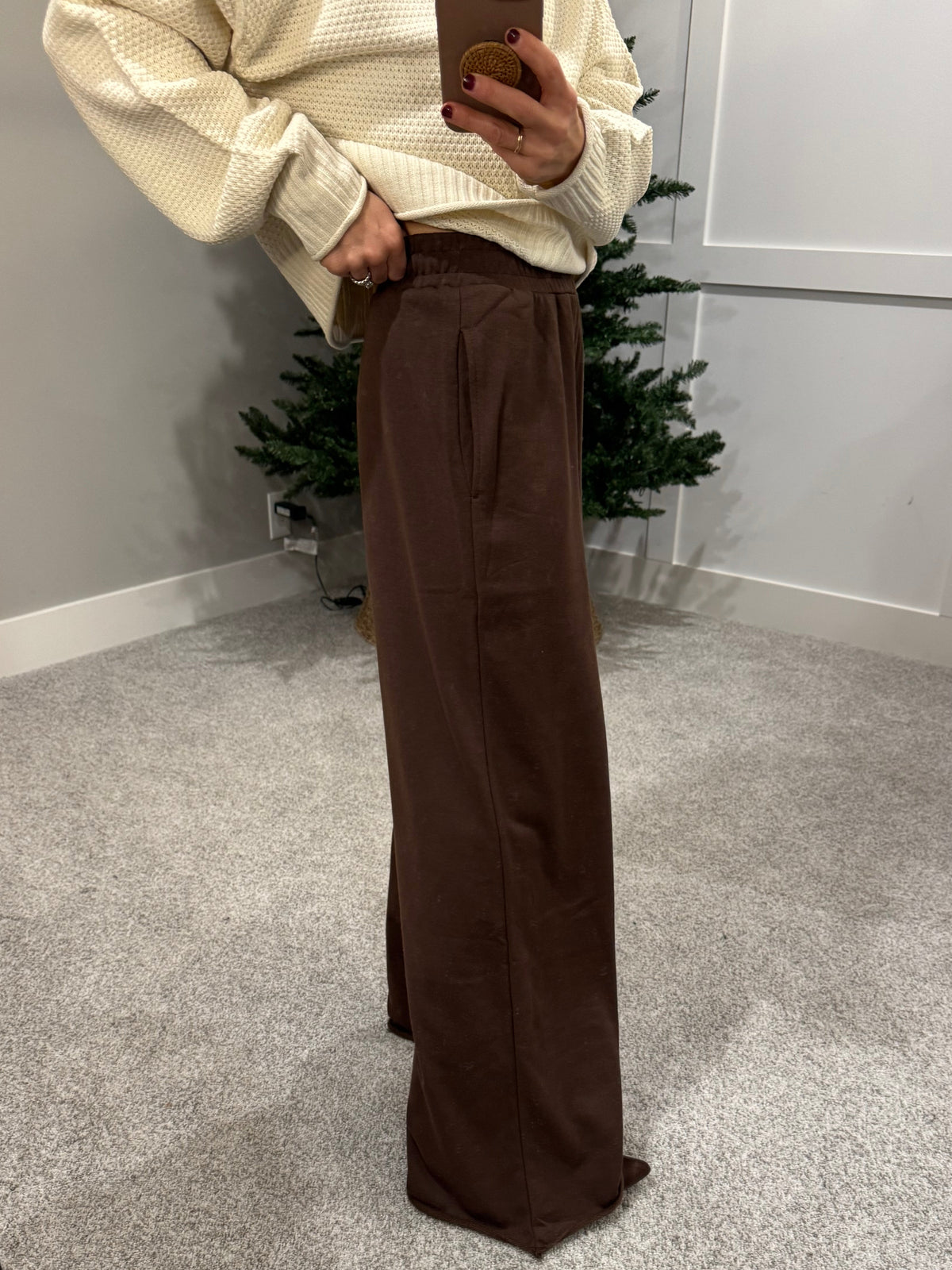 Wide Leg Sweatpants | Chocolate Brown