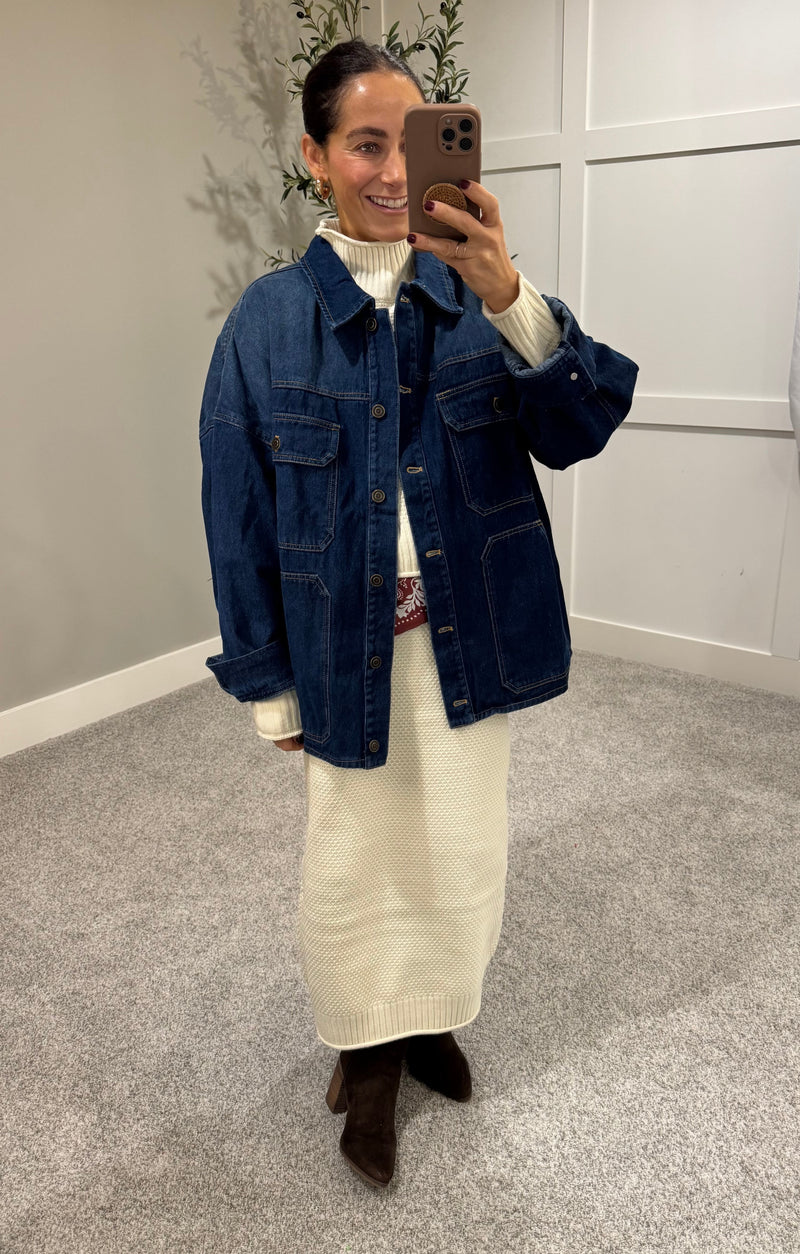 Textured Sweater & Skirt Set | Cream