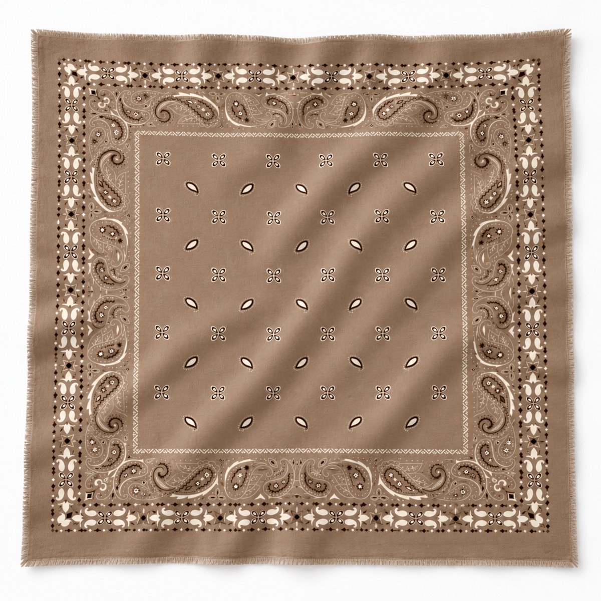 Brushed Bandana Oversized Square Scarf | Soft Taupe
