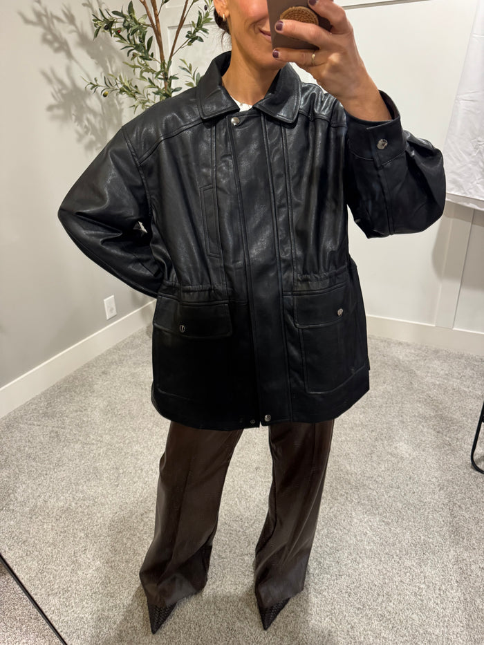 Faux Leather Black Jacket