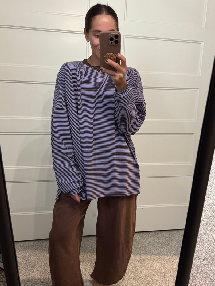 Lounging Oversized Knit Pullover | Lavender