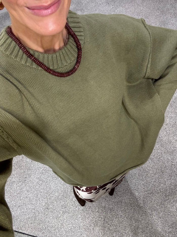 Olive Crewneck Sweater