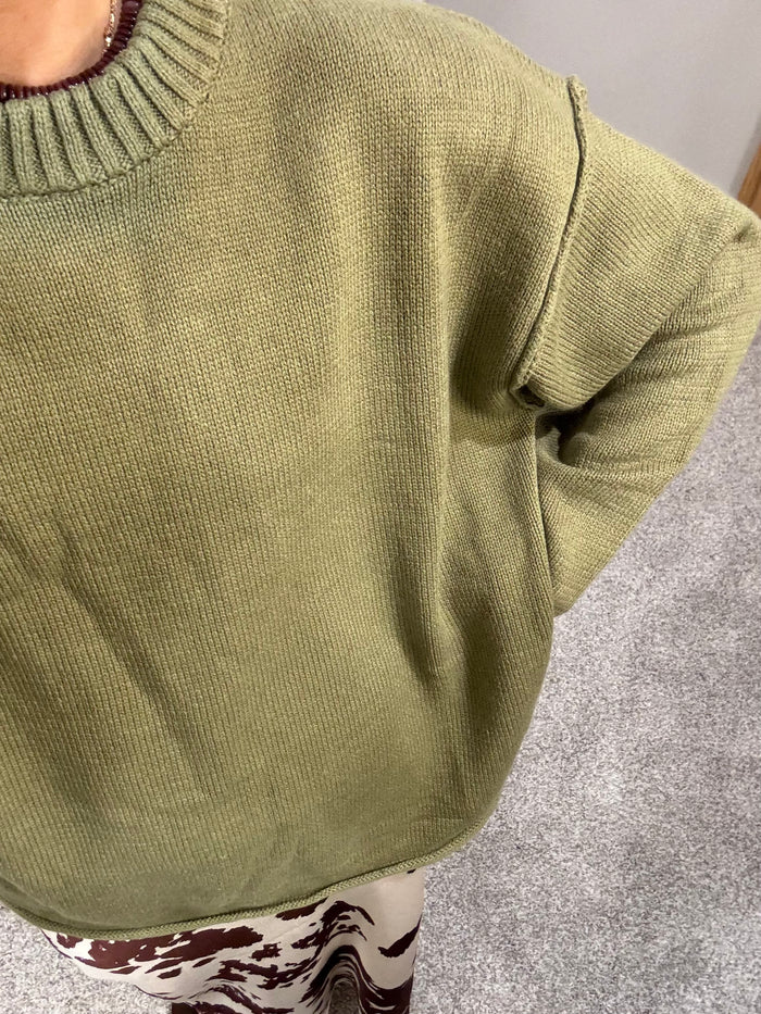 Olive Crewneck Sweater