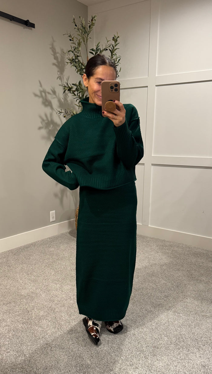 Textured Knit Sweater | Emerald Green