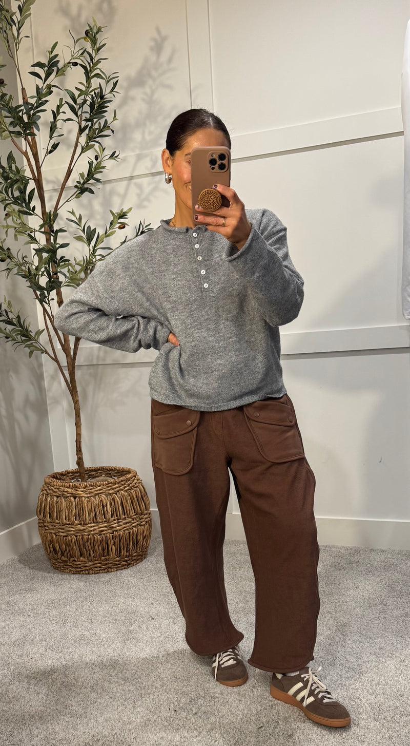Zola Henley Sweater | Heather Gray