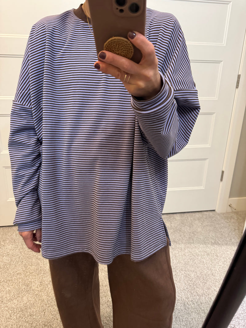 Lounging Oversized Knit Pullover | Lavender