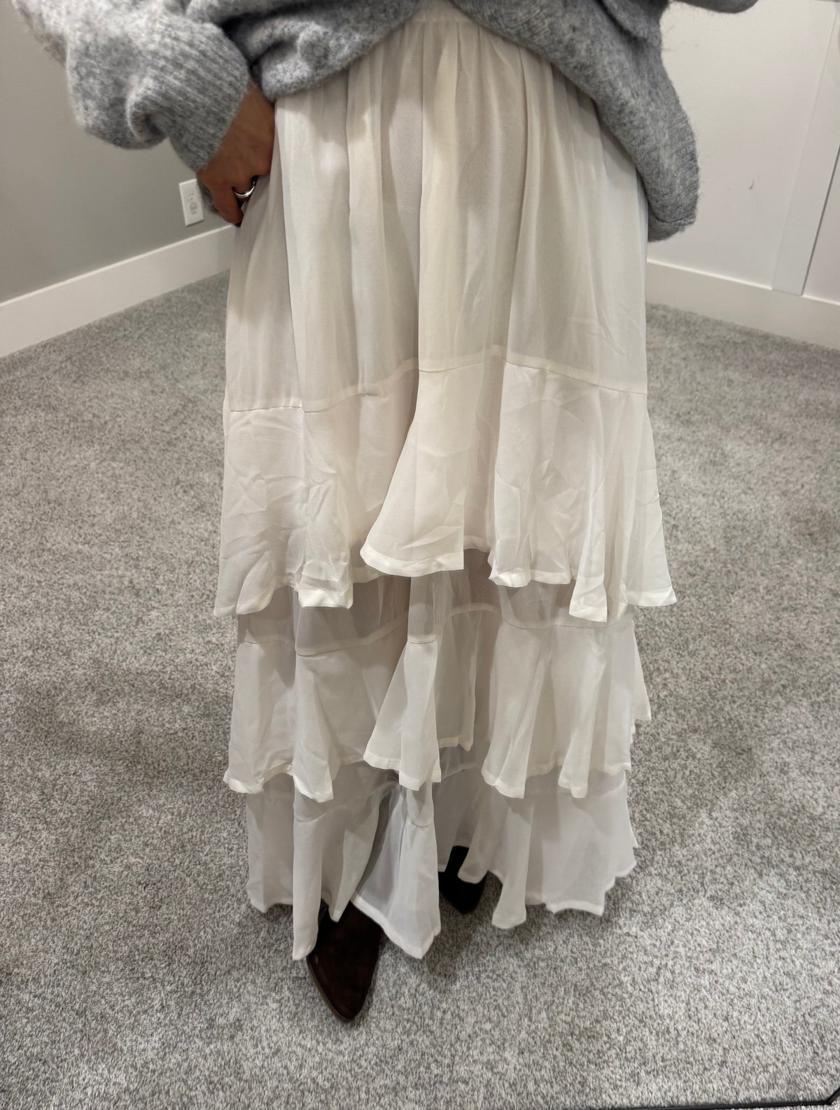 Fay Tiered Ruffle Skirt | Ivory