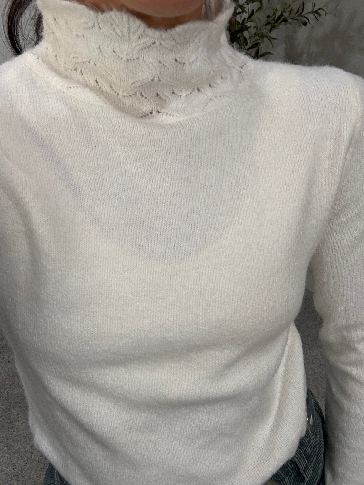 Mia Mock Neck Sweater | Milk