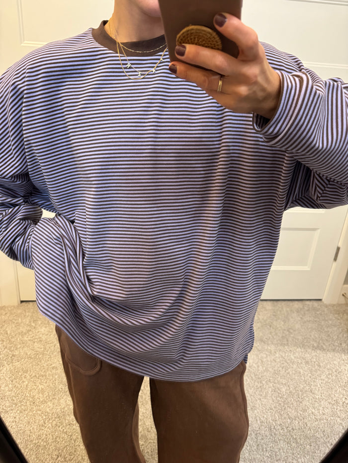 Lounging Oversized Knit Pullover | Lavender