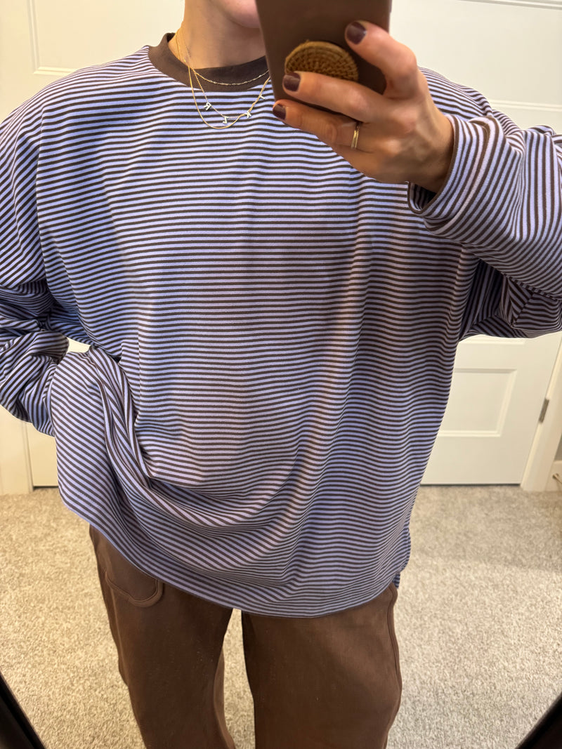 Lounging Oversized Knit Pullover | Lavender