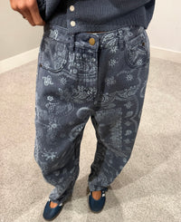 Paisley Print Navy Denim
